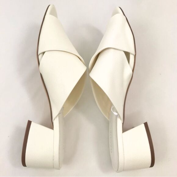 Rachel Zoe GARLAND Creamy White Crisscross Strap Open Toe Heeled Slide Sandals - Picture 6 of 13